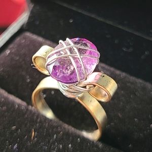 sapphire and silver plated band handmade ring